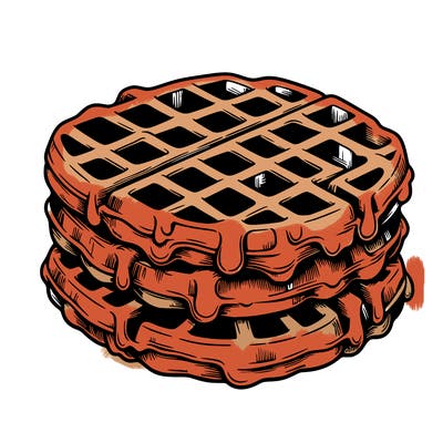 waffle in a detailed and realistic style