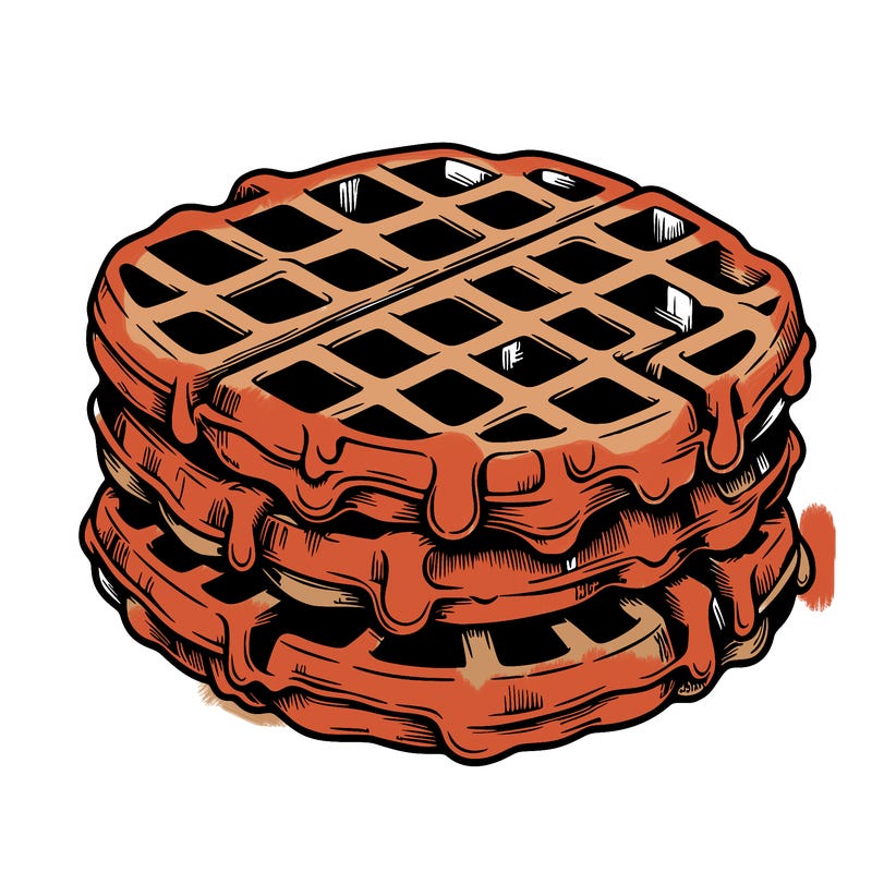 waffle in a detailed and realistic style