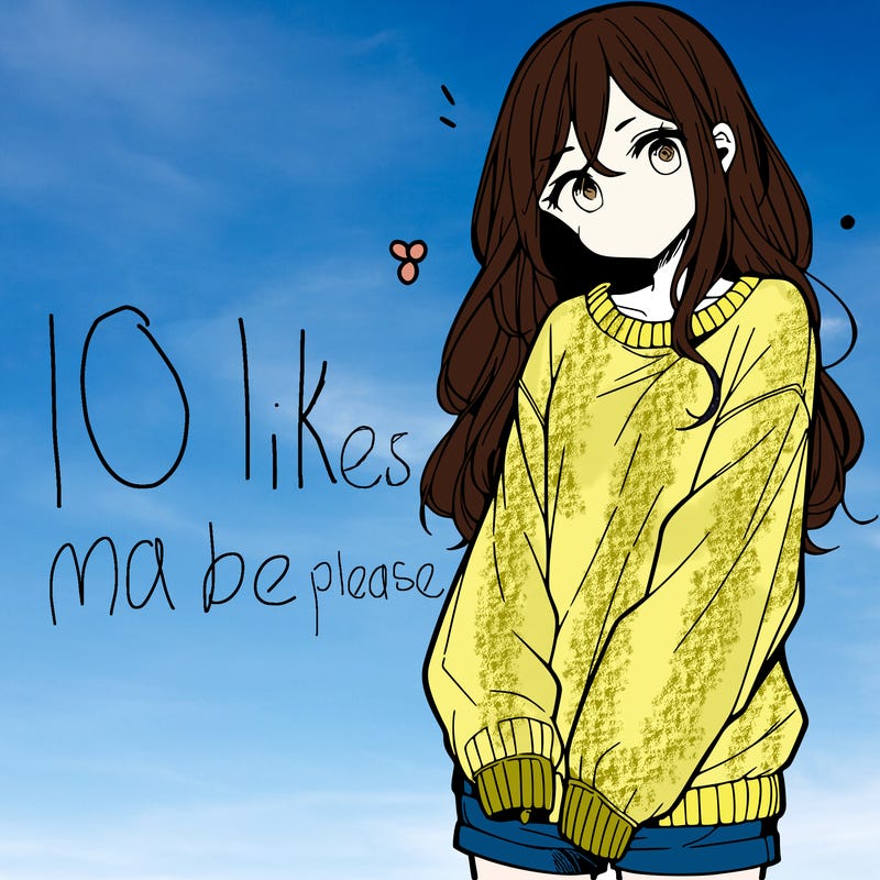 manga teen girl  in a sweater and baggy pants