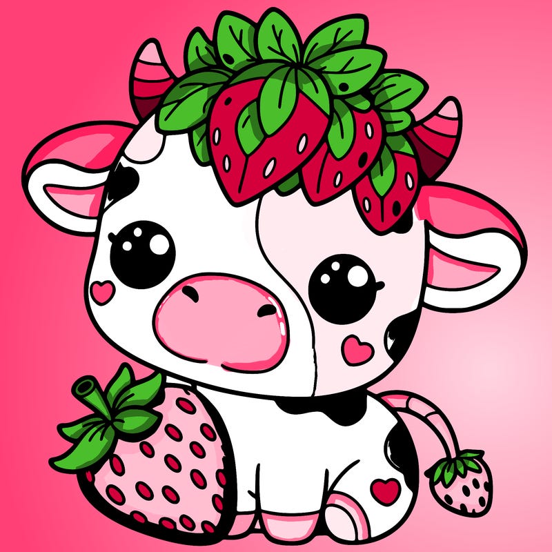 cute strawberry cow