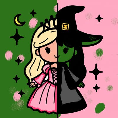 split princess and witch