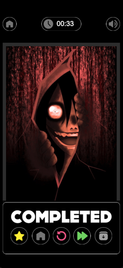 Creepypasta Stories Wallpaper - Scary Creepypasta character wallpaper unlocked on the game completion screen