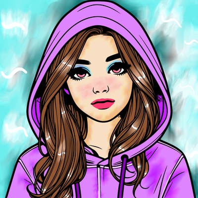 realistic girl with a hoodie