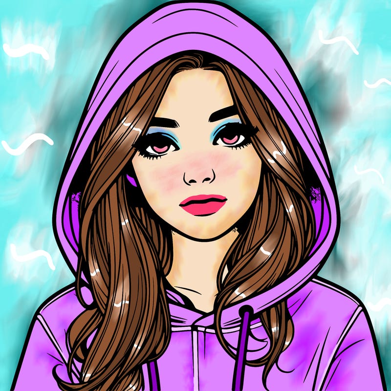 realistic girl with a hoodie