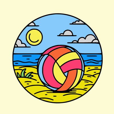 volleyball on a beach