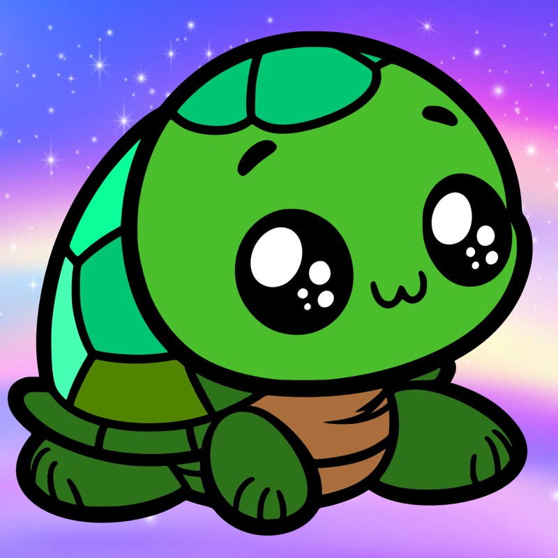 cute little animated turtle