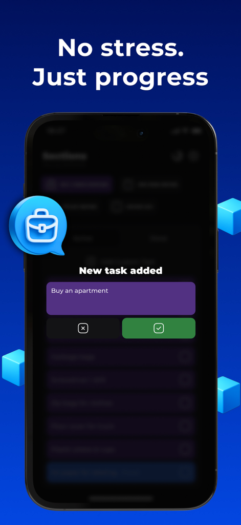 My PосkеtОptiоn : Smart list - Interface do aplicativo MoveReady mostrando a adição de uma nova tarefa a um checklist de mudança