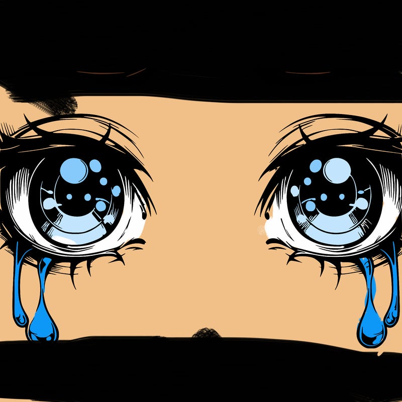 realistic eyes with tears