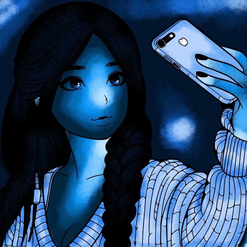 realistic girl, taking a selfie