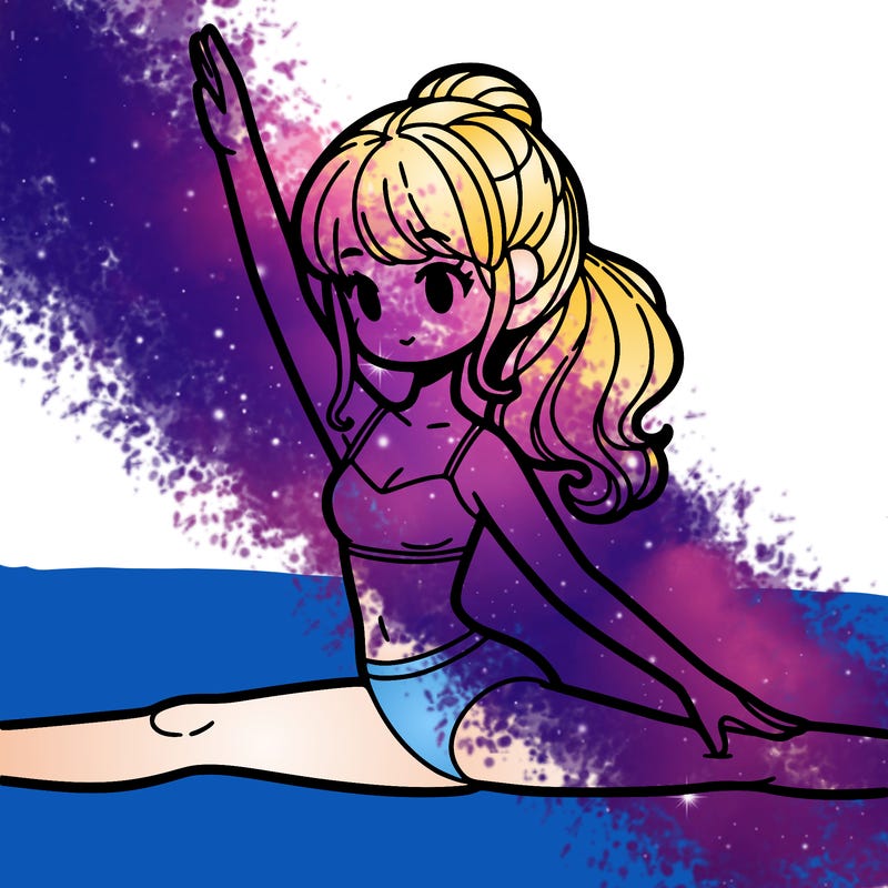 a woman doing the splits