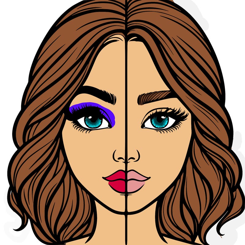 realistic girl split half