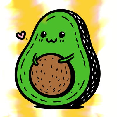 an avocado hugging an avocado
