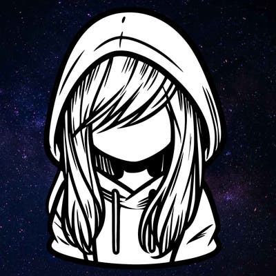 girl with hair covering her face and wearing a hoodie