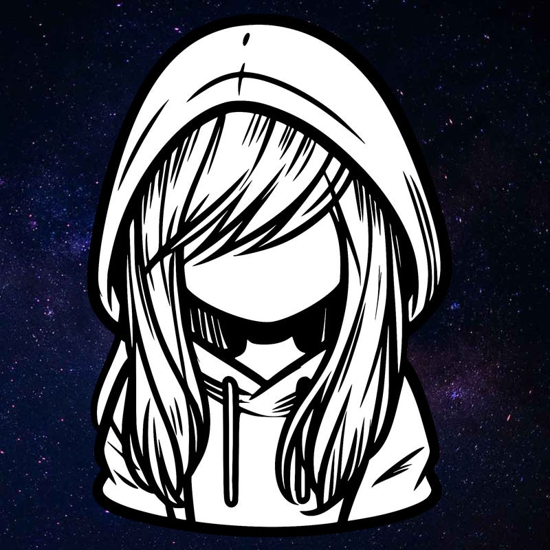 girl with hair covering her face and wearing a hoodie