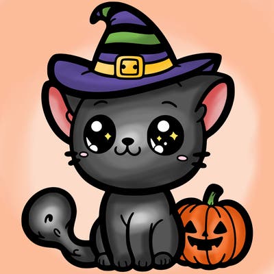 cute little halloween cat