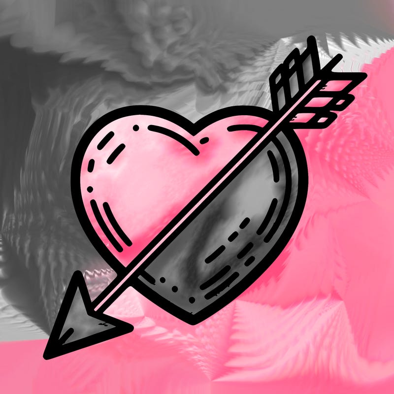 hart with a realistic ￼arrow in it