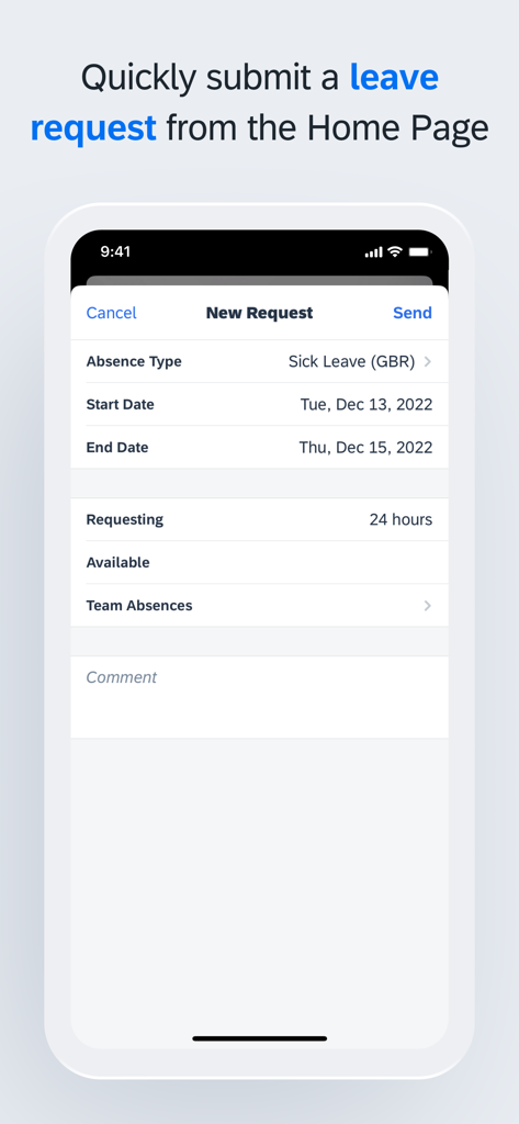 Submit a leave request on the SAP SuccessFactors Mobile app