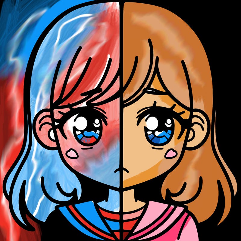 a split of a girl