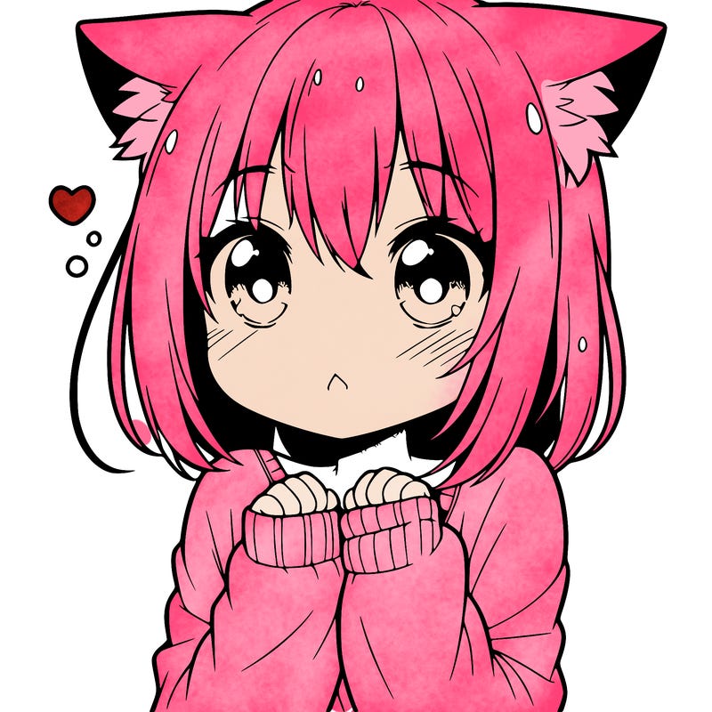 shy anime catgirl