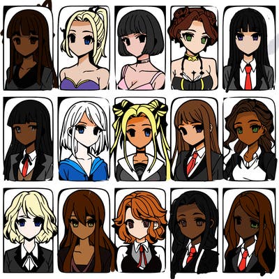 girls that look diffrent anime