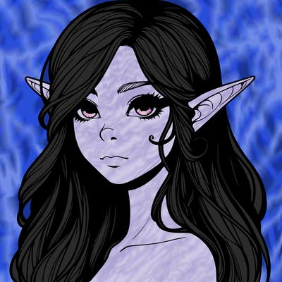 elf girl realistic dark fantasy