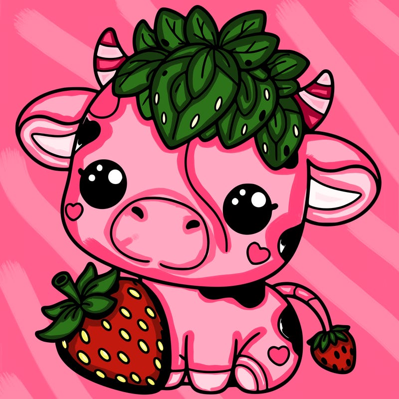 cute strawberry cow
