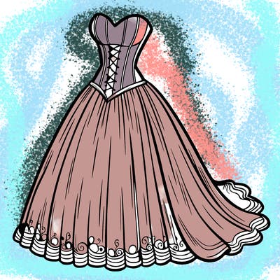 wedding dress-corset and a long and flowy skirt