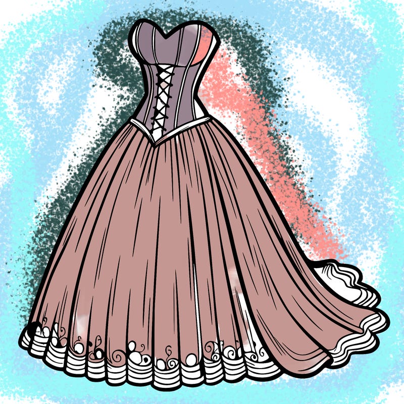 wedding dress-corset and a long and flowy skirt