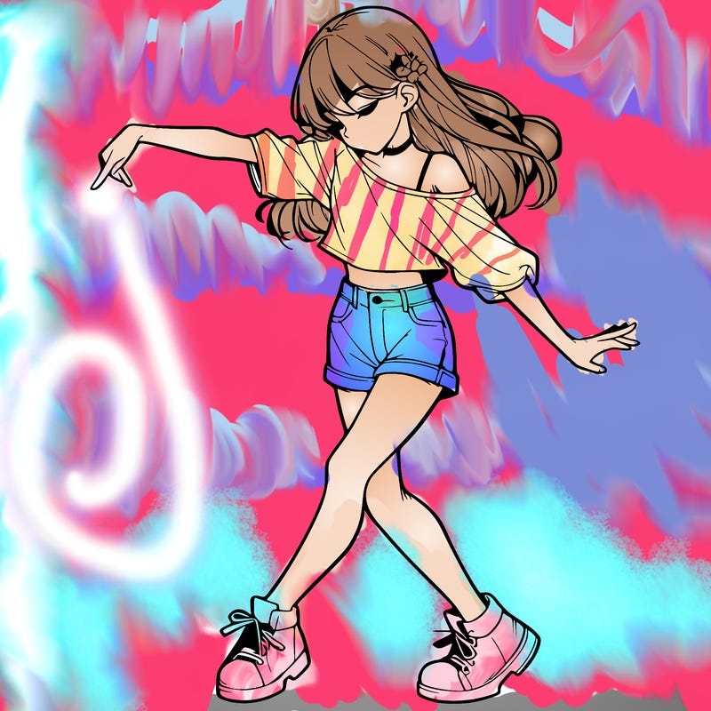 realistic girl danceing