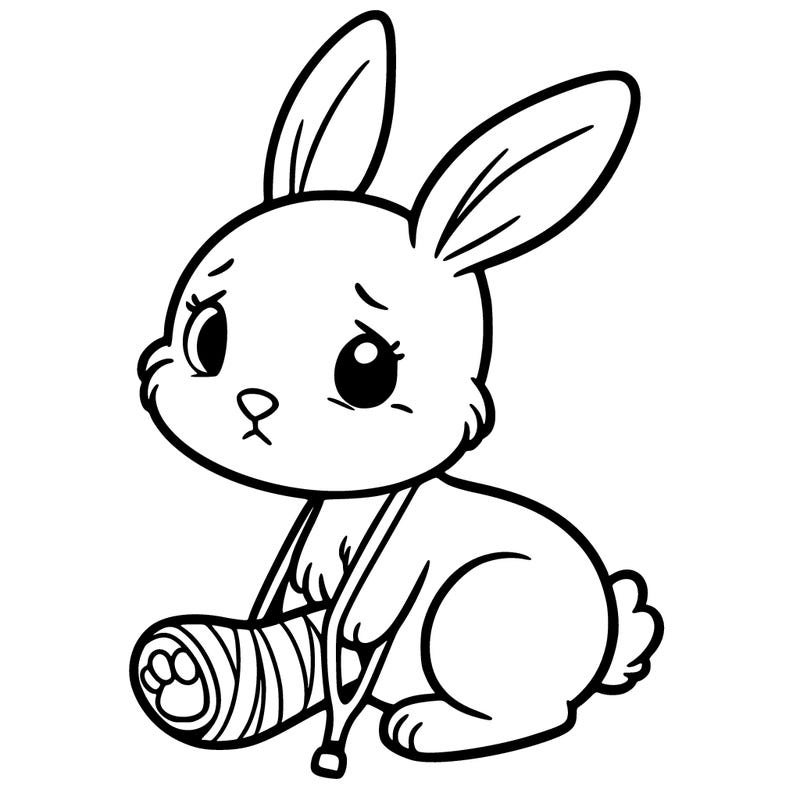 a bunny who has a broken leg