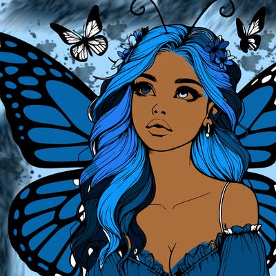 butterfly fairy realistic girl