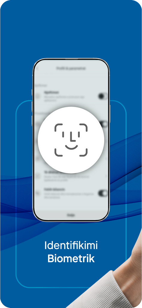 ProCredit Bank Albania - Pantalla de identificación biométrica para la aplicación móvil de ProCredit Bank Albania