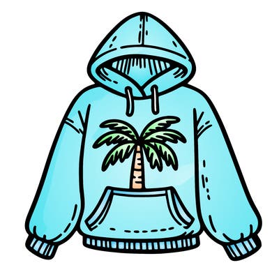 pink palm puff hoddie