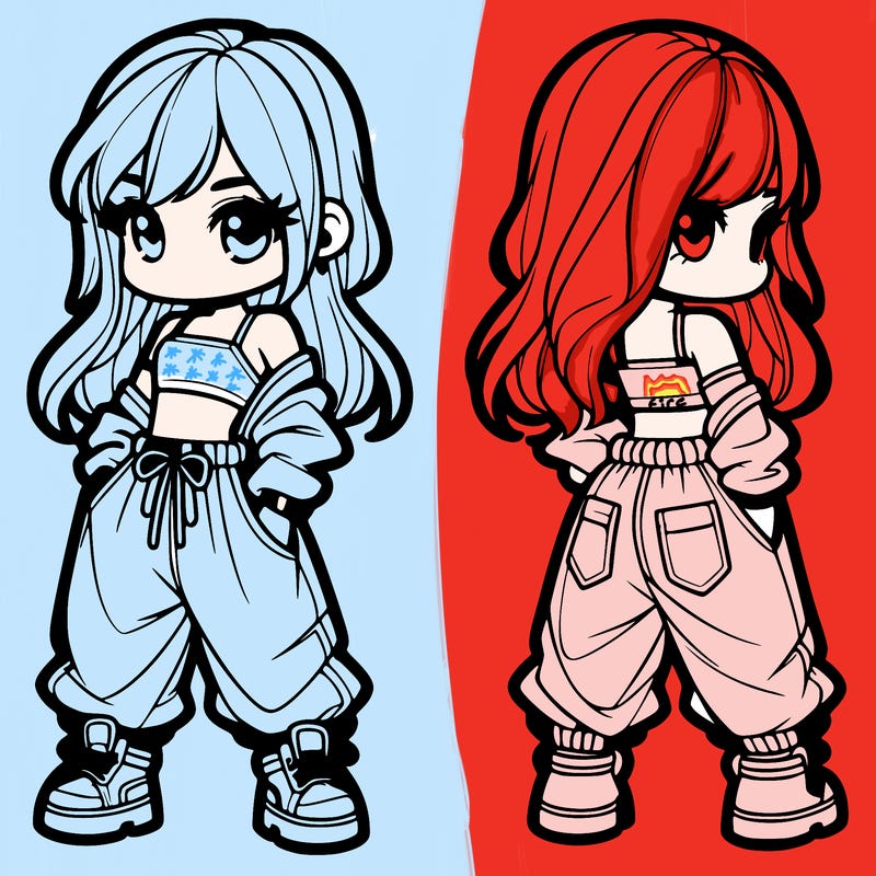 girl in crop top and baggy pants