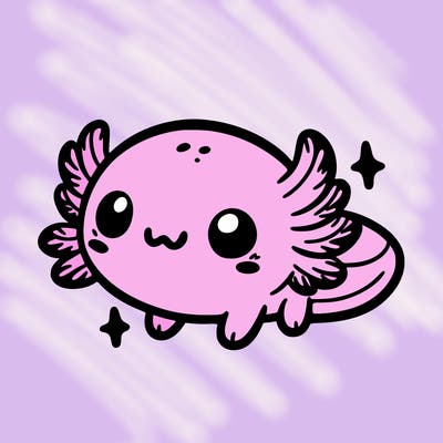 cute easy baby axolotl