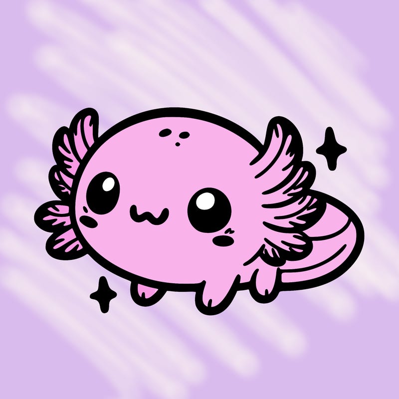 cute easy baby axolotl