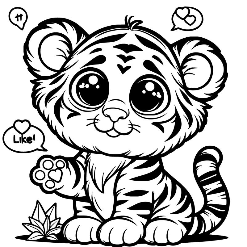 baby tiger asking for likes