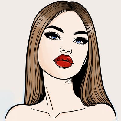 realistic woman with full lips