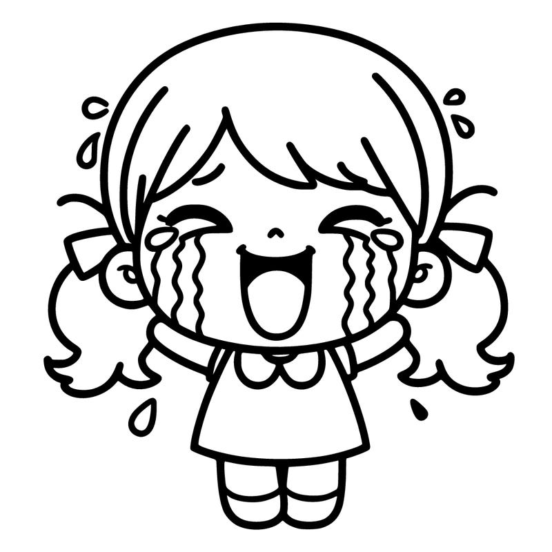 happy crying girl