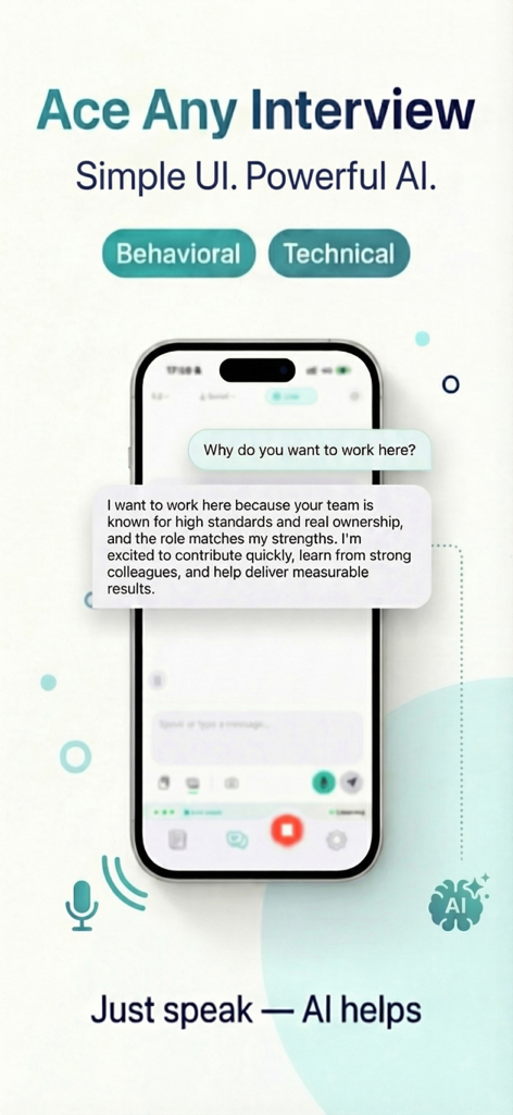 Interview AI Copilot: IT Buddy - Smartphone showing an AI generated response to a behavioral interview question