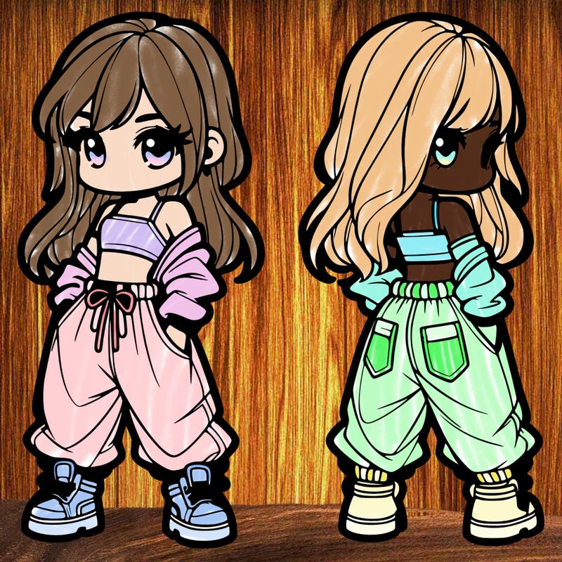 girl in crop top and baggy pants