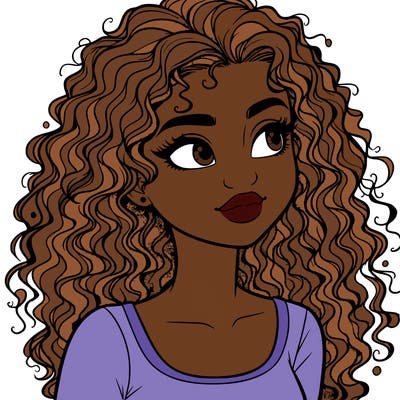 realistic girl with curly hair