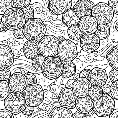 Dive into a mesmerizing world of frozen beauty with this intricate opaque hailstone coloring page. Its detailed patterns offer a unique and relaxing artistic challenge for all ages.