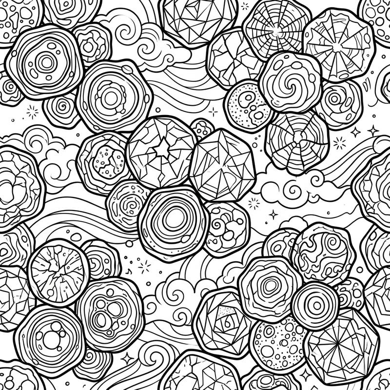 Dive into a mesmerizing world of frozen beauty with this intricate opaque hailstone coloring page. Its detailed patterns offer a unique and relaxing artistic challenge for all ages.