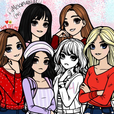 a group of girls realistic