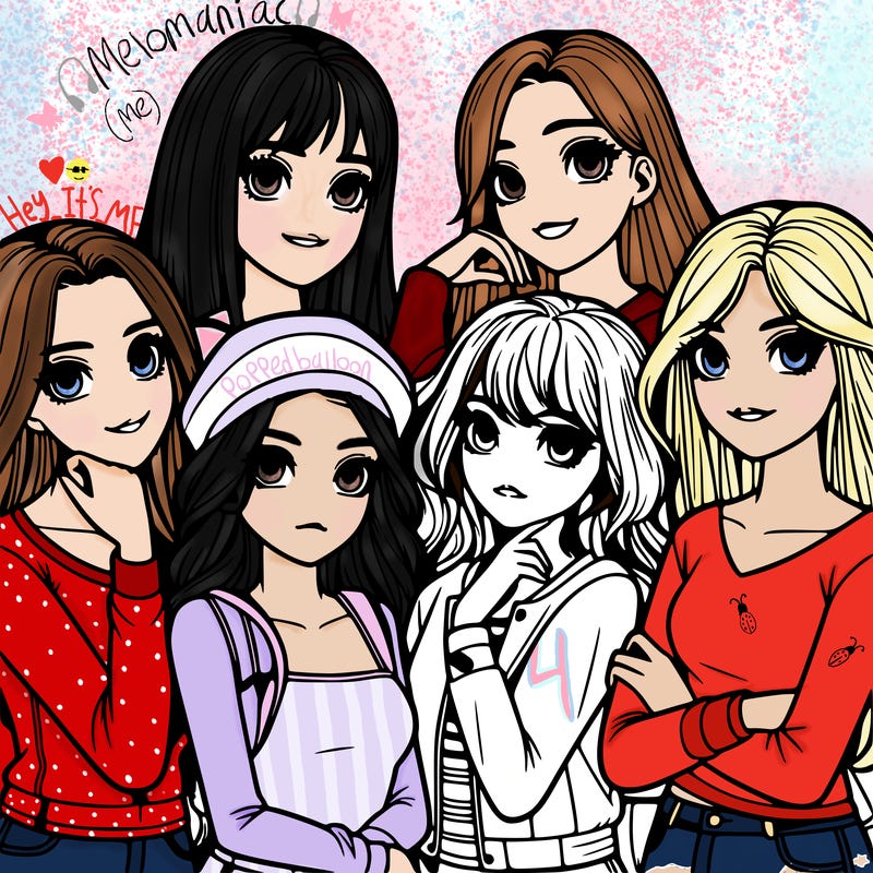 a group of girls realistic