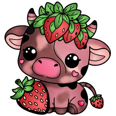 cute strawberry cow