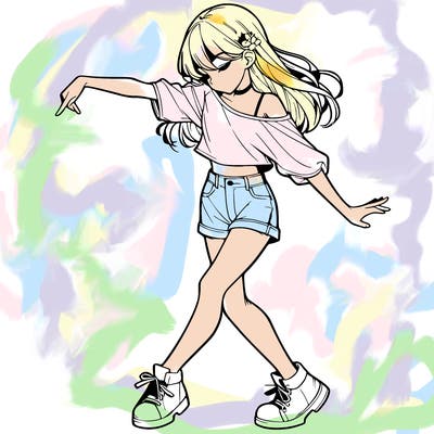 realistic girl danceing