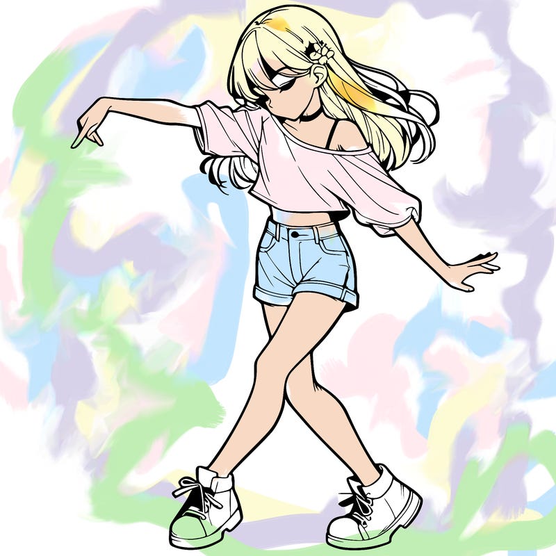 realistic girl danceing