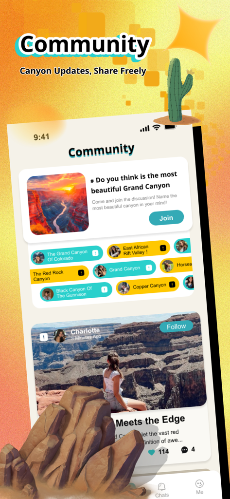 Rift - Live Video Chat & Meet - Pantalla de la comunidad de la aplicación Rift que muestra un feed social con publicaciones y discusiones sobre cañones